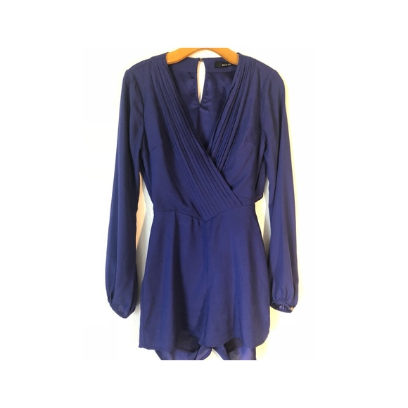 Royal blue long sleeve romper - Picture 2 of 6